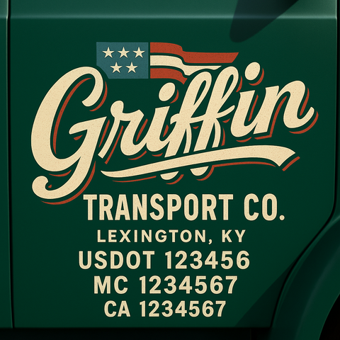 Truck Door Decal Lettering Sticker Signs | Add Your Info - Create Your Own Semi-Truck Door Signs