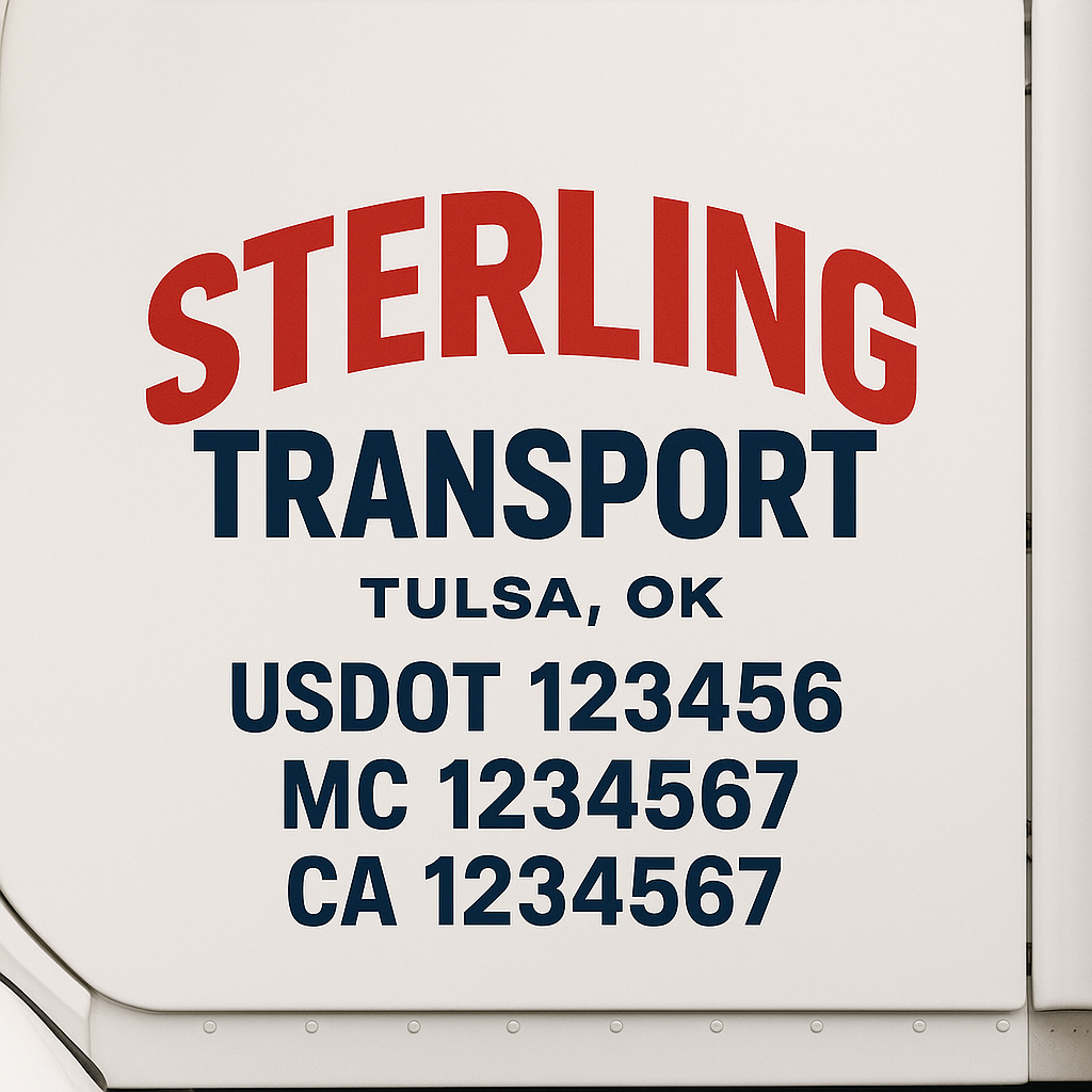 Truck Door Decal Lettering Sticker Signs | Add Your Info - Create Your Own Semi-Truck Door Signs