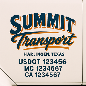 Truck Door Decal Lettering Sticker Signs | Add Your Info - Create Your Own Semi-Truck Door Signs