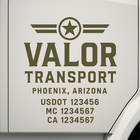 Truck Door Decal Lettering Sticker Signs | Add Your Info - Create Your Own Semi-Truck Door Signs