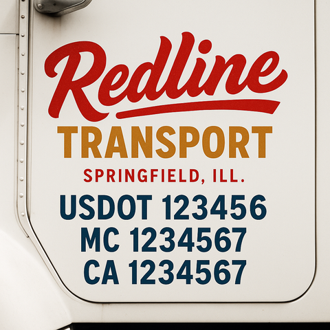 Truck Door Decal Lettering Sticker Signs | Add Your Info - Create Your Own Semi-Truck Door Signs
