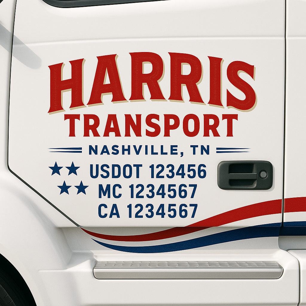 Truck Door Decal Lettering Sticker Signs | Add Your Info - Create Your Own Semi-Truck Door Signs