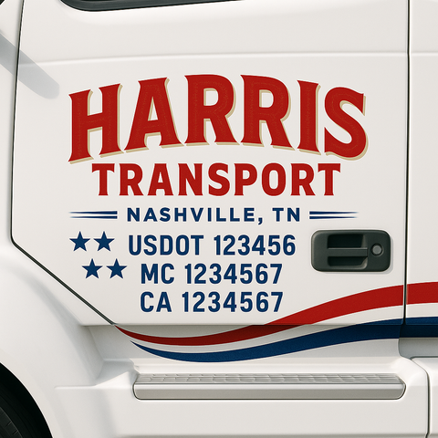 Truck Door Decal Lettering Sticker Signs | Add Your Info - Create Your Own Semi-Truck Door Signs