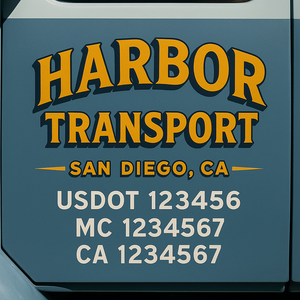 Truck Door Decal Lettering Sticker Signs | Add Your Info - Create Your Own Semi-Truck Door Signs