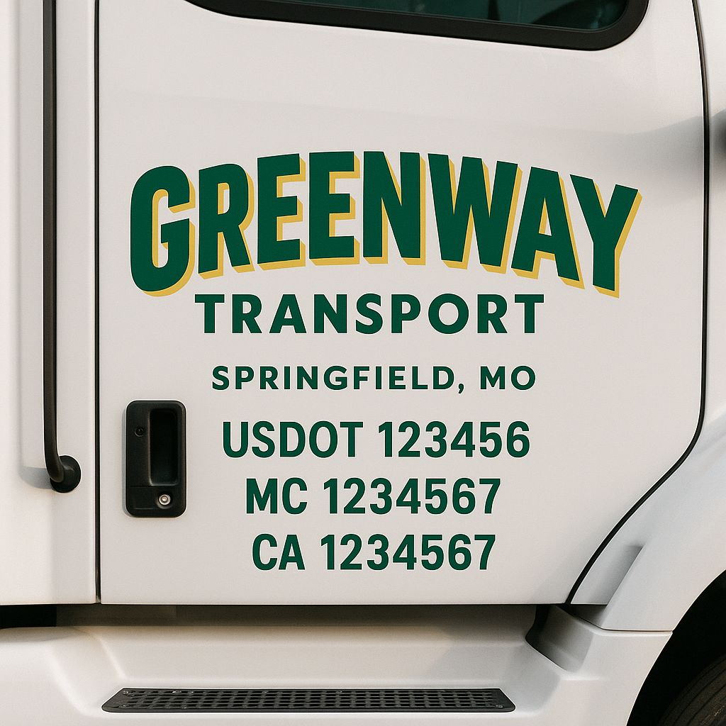 Truck Door Decal Lettering Sticker Signs | Add Your Info - Create Your Own Semi-Truck Door Signs
