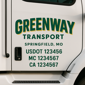 Truck Door Decal Lettering Sticker Signs | Add Your Info - Create Your Own Semi-Truck Door Signs