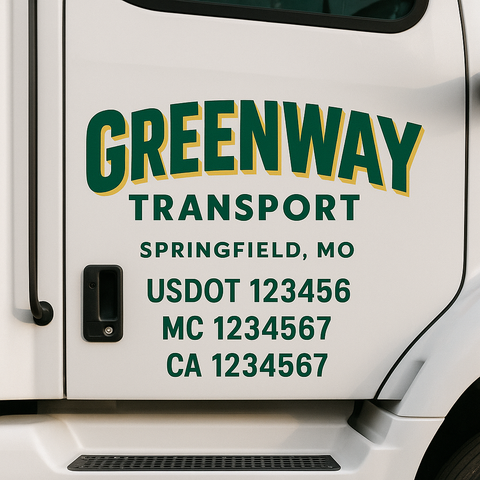 Truck Door Decal Lettering Sticker Signs | Add Your Info - Create Your Own Semi-Truck Door Signs
