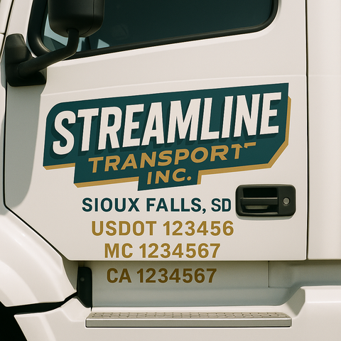 Truck Door Decal Lettering Sticker Signs | Add Your Info - Create Your Own Semi-Truck Door Signs