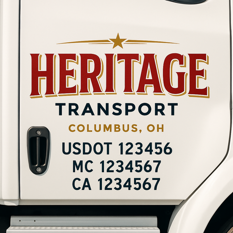Truck Door Decal Lettering Sticker Signs | Add Your Info - Create Your Own Semi-Truck Door Signs