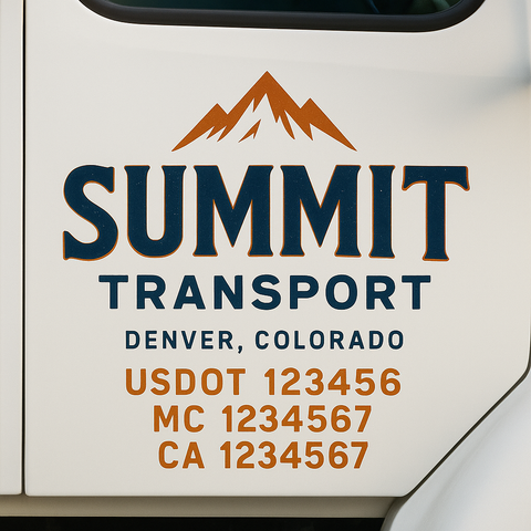 Truck Door Decal Lettering Sticker Signs | Add Your Info - Create Your Own Semi-Truck Door Signs