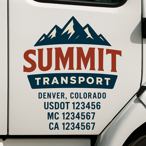 Truck Door Decal Lettering Sticker Signs | Add Your Info - Create Your Own Semi-Truck Door Signs