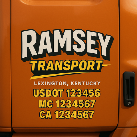 Truck Door Decal Lettering Sticker Signs | Add Your Info - Create Your Own Semi-Truck Door Signs