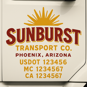 Truck Door Decal Lettering Sticker Signs | Add Your Info - Create Your Own Semi-Truck Door Signs