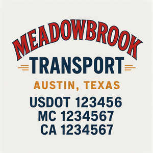 Truck Door Decal Lettering Sticker Signs | Add Your Info - Create Your Own Semi-Truck Door Signs