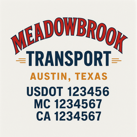 Truck Door Decal Lettering Sticker Signs | Add Your Info - Create Your Own Semi-Truck Door Signs