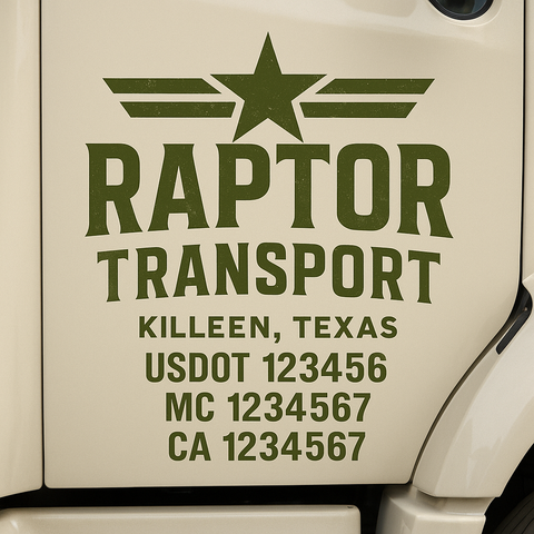 Truck Door Decal Lettering Sticker Signs | Add Your Info - Create Your Own Semi-Truck Door Signs