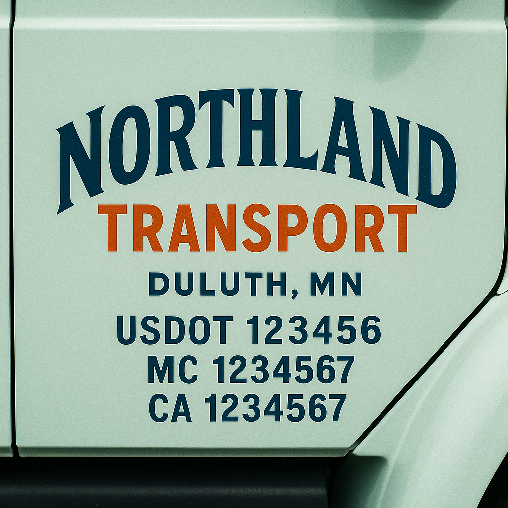 Truck Door Decal Lettering Sticker Signs | Add Your Info - Create Your Own Semi-Truck Door Signs