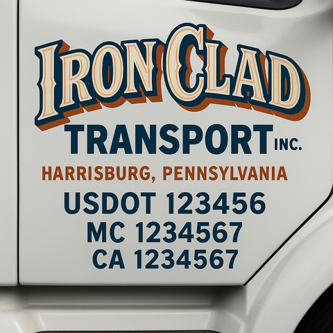 Truck Door Decal Lettering Sticker Signs | Add Your Info - Create Your Own Semi-Truck Door Signs