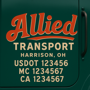 Truck Door Decal Lettering Sticker Signs | Add Your Info - Create Your Own Semi-Truck Door Signs