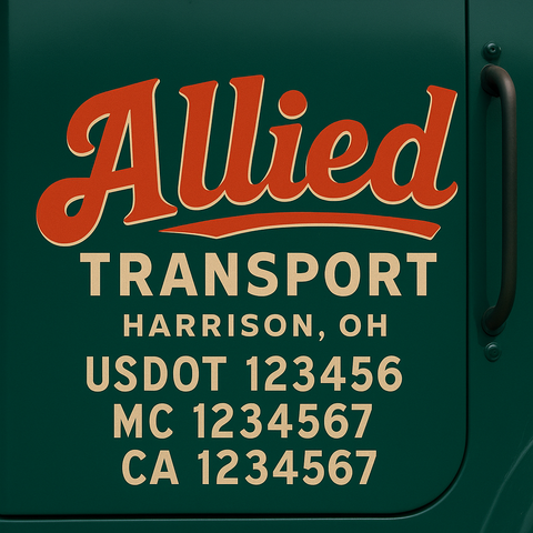 Truck Door Decal Lettering Sticker Signs | Add Your Info - Create Your Own Semi-Truck Door Signs