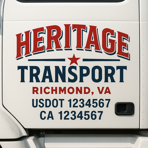 Truck Door Decal Lettering Sticker Signs | Add Your Info - Create Your Own Semi-Truck Door Signs