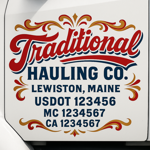 Truck Door Decal Lettering Sticker Signs | Add Your Info - Create Your Own Semi-Truck Door Signs