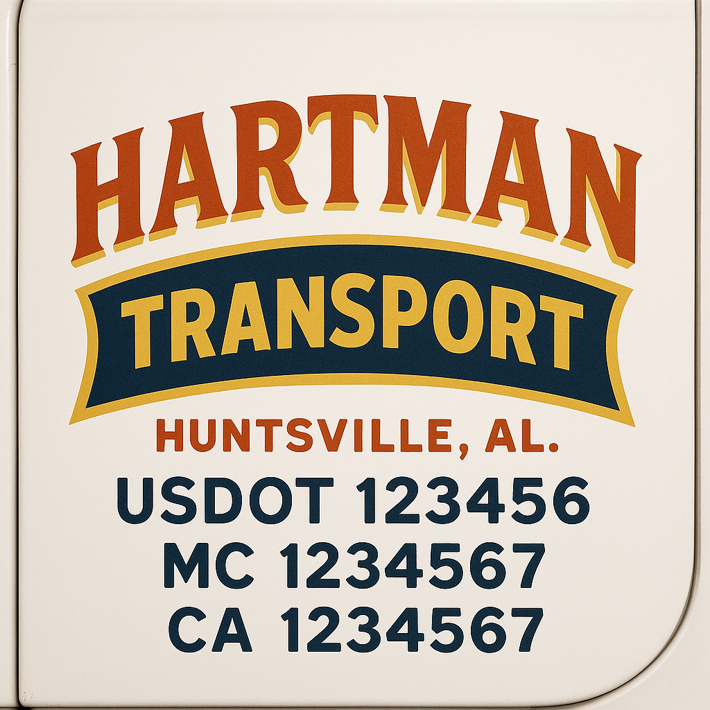 Truck Door Decal Lettering Sticker Signs | Add Your Info - Create Your Own Semi-Truck Door Signs