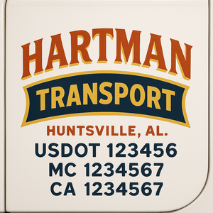 Truck Door Decal Lettering Sticker Signs | Add Your Info - Create Your Own Semi-Truck Door Signs