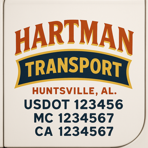 Truck Door Decal Lettering Sticker Signs | Add Your Info - Create Your Own Semi-Truck Door Signs