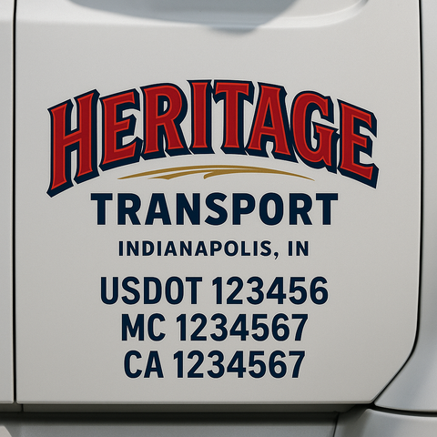 Truck Door Decal Lettering Sticker Signs | Add Your Info - Create Your Own Semi-Truck Door Signs