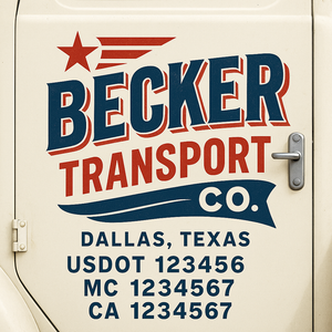 Truck Door Decal Lettering Sticker Signs | Add Your Info - Create Your Own Semi-Truck Door Signs