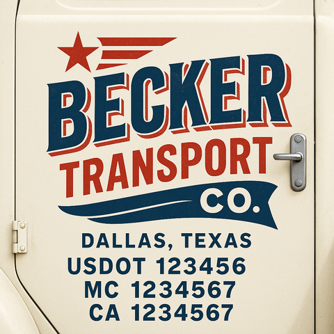 Truck Door Decal Lettering Sticker Signs | Add Your Info - Create Your Own Semi-Truck Door Signs