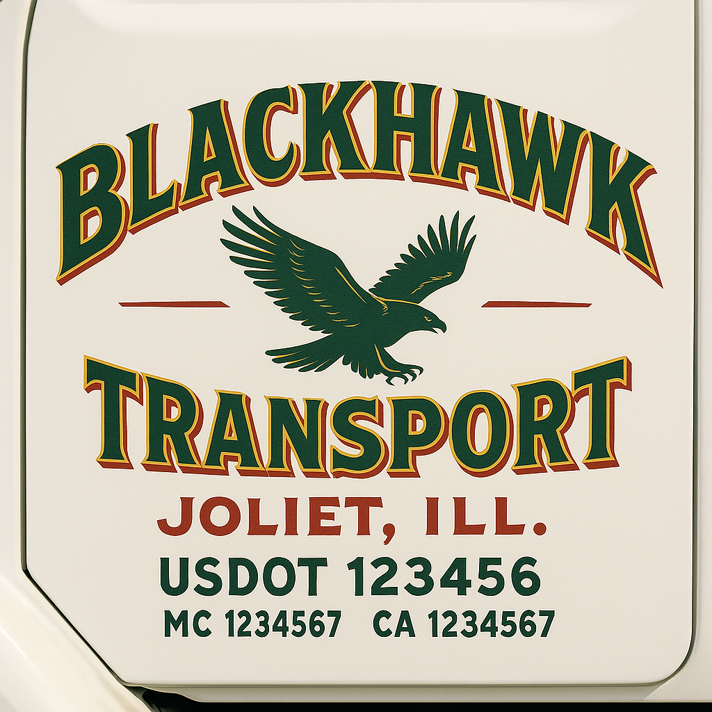 Truck Door Decal Lettering Sticker Signs | Add Your Info - Create Your Own Semi-Truck Door Signs