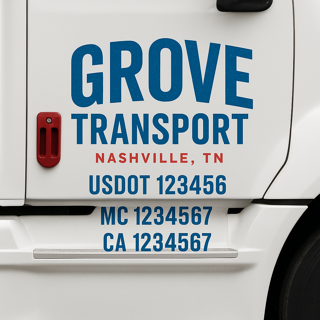 Truck Door Decal Lettering Sticker Signs | Add Your Info - Create Your Own Semi-Truck Door Signs