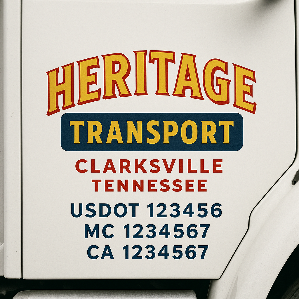 Truck Door Decal Lettering Sticker Signs | Add Your Info - Create Your Own Semi-Truck Door Signs