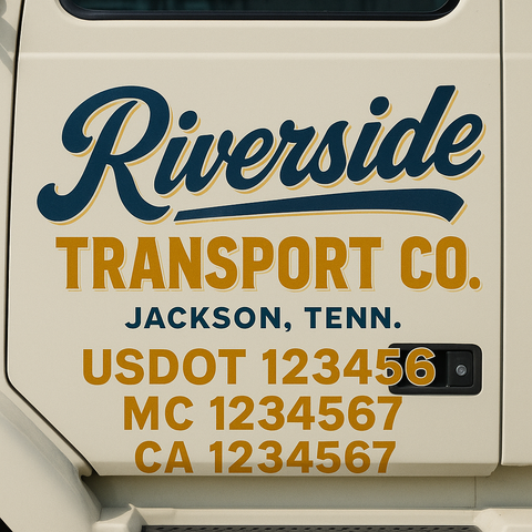 Truck Door Decal Lettering Sticker Signs | Add Your Info - Create Your Own Semi-Truck Door Signs