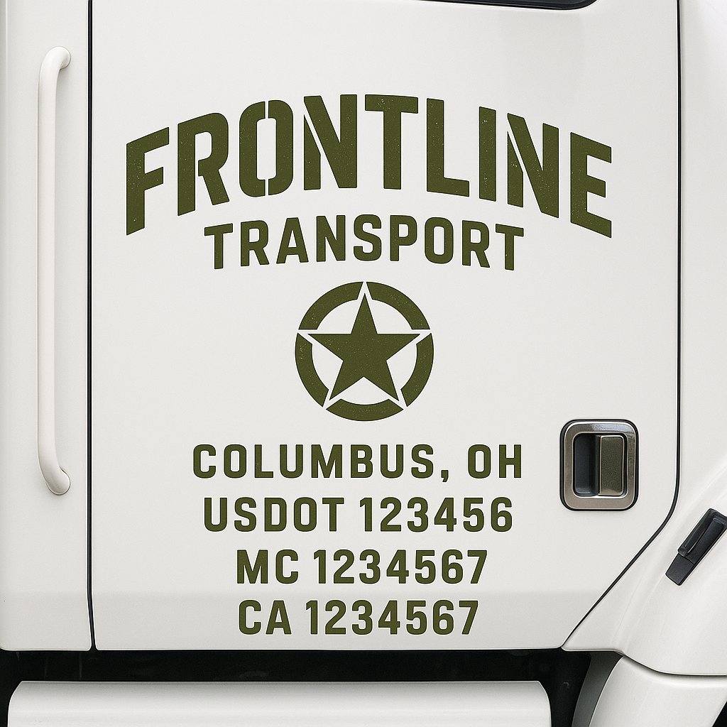 Truck Door Decal Lettering Sticker Signs | Add Your Info - Create Your Own Semi-Truck Door Signs