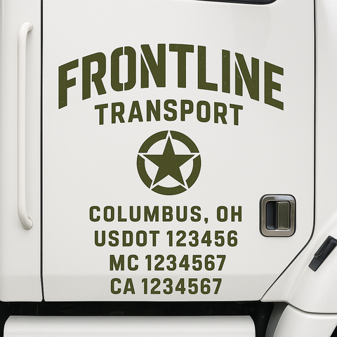 Truck Door Decal Lettering Sticker Signs | Add Your Info - Create Your Own Semi-Truck Door Signs