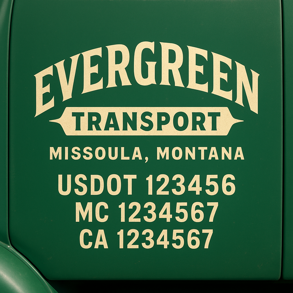 Truck Door Decal Lettering Sticker Signs | Add Your Info - Create Your Own Semi-Truck Door Signs