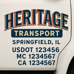 Truck Door Decal Lettering Sticker Signs | Add Your Info - Create Your Own Semi-Truck Door Signs