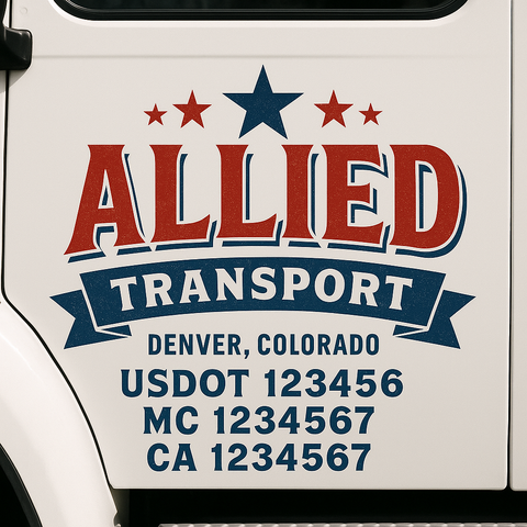 Truck Door Decal Lettering Sticker Signs | Add Your Info - Create Your Own Semi-Truck Door Signs