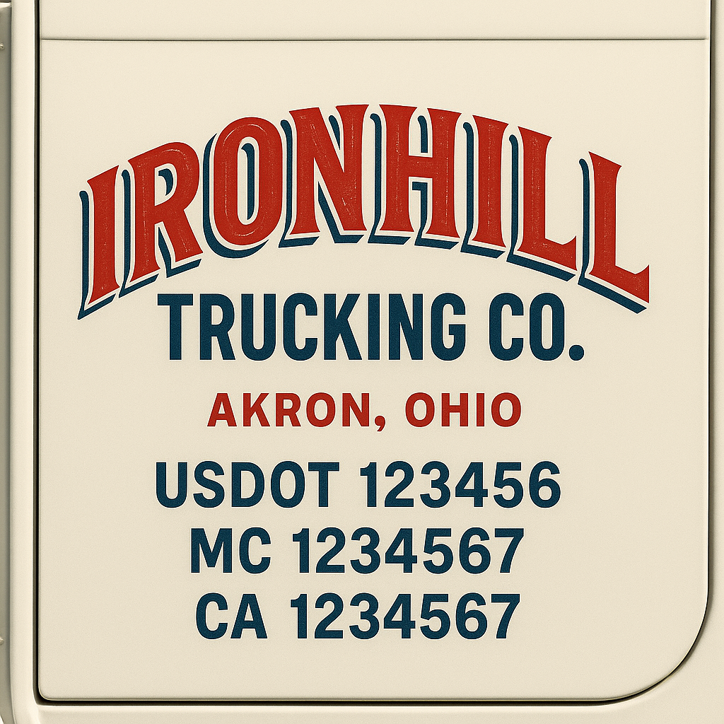 Truck Door Decal Lettering Sticker Signs | Add Your Info - Create Your Own Semi-Truck Door Signs