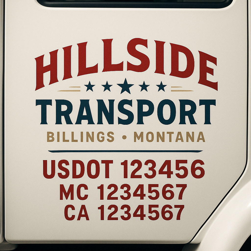 Truck Door Decal Lettering Sticker Signs | Add Your Info - Create Your Own Semi-Truck Door Signs