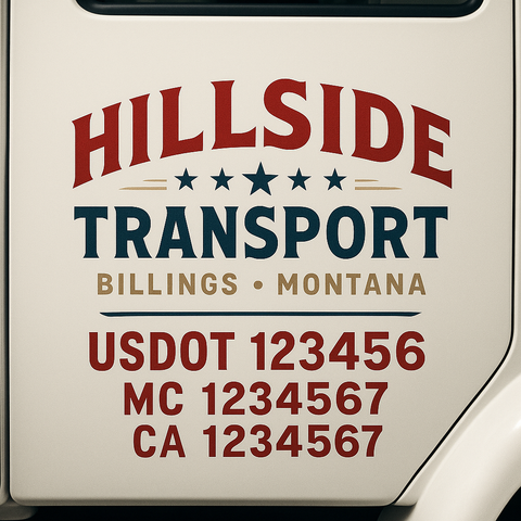 Truck Door Decal Lettering Sticker Signs | Add Your Info - Create Your Own Semi-Truck Door Signs