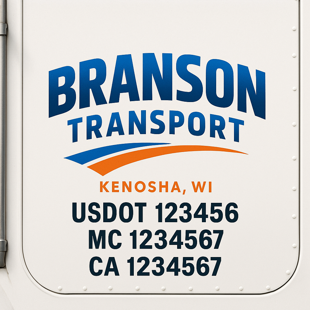 Truck Door Decal Lettering Sticker Signs | Add Your Info - Create Your Own Semi-Truck Door Signs