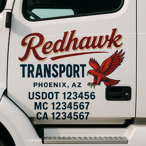 Truck Door Decal Lettering Sticker Signs | Add Your Info - Create Your Own Semi-Truck Door Signs