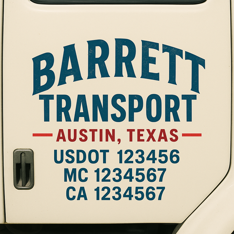 Truck Door Decal Lettering Sticker Signs | Add Your Info - Create Your Own Semi-Truck Door Signs