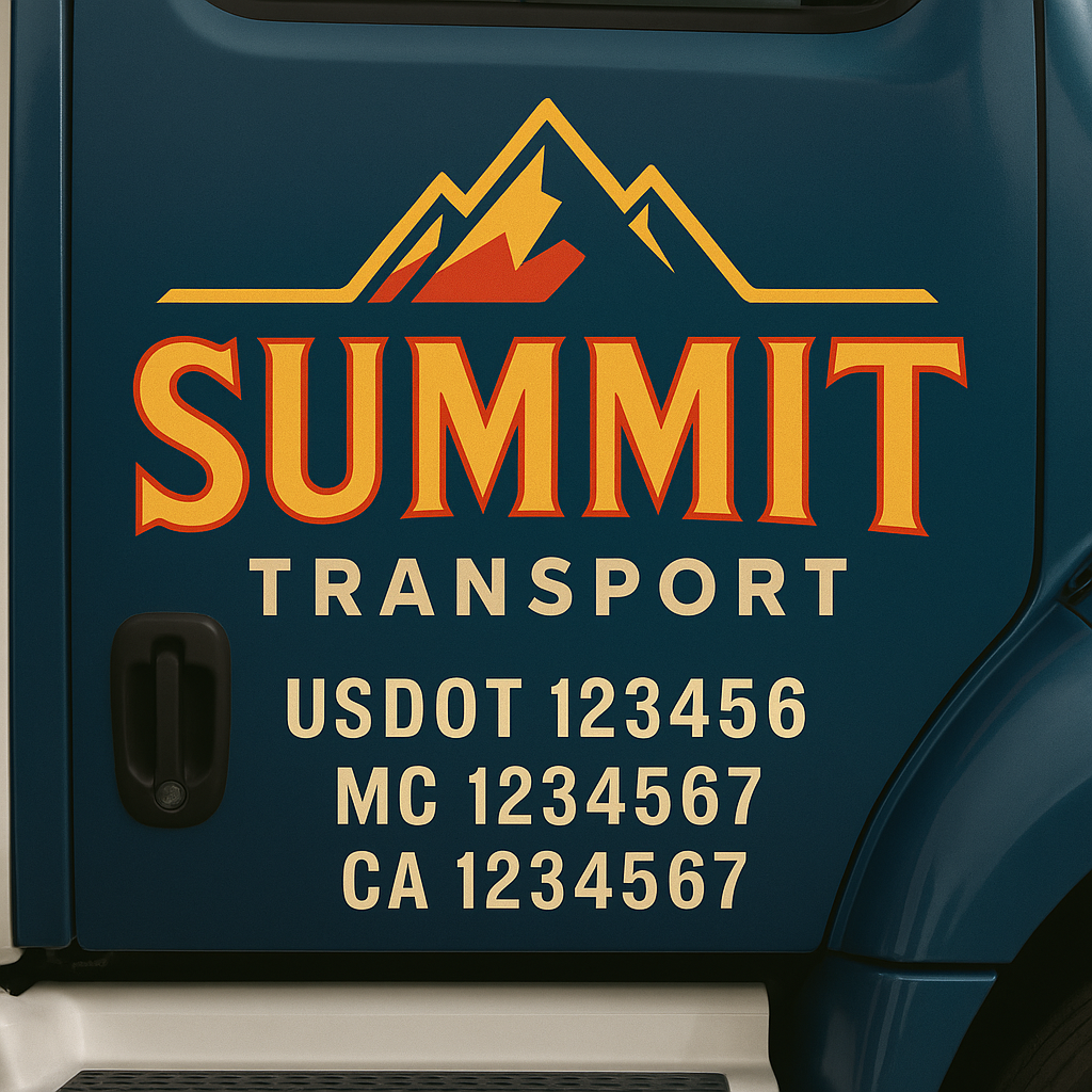 Truck Door Decal Lettering Sticker Signs | Add Your Info - Create Your Own Semi-Truck Door Signs