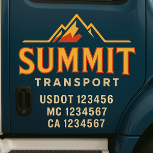 Truck Door Decal Lettering Sticker Signs | Add Your Info - Create Your Own Semi-Truck Door Signs