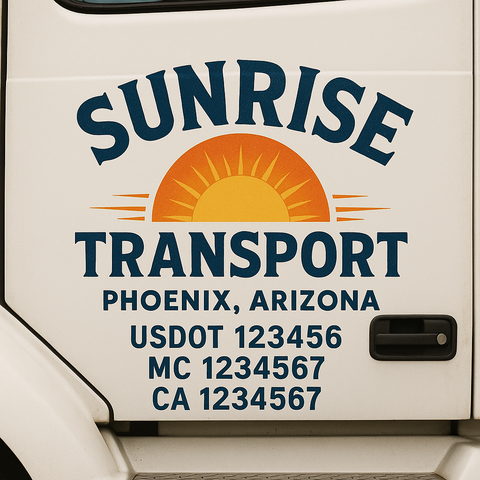 Truck Door Decal Lettering Sticker Signs | Add Your Info - Create Your Own Semi-Truck Door Signs
